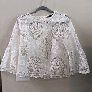 LAST CHANCE DONATING White Lace Blouse